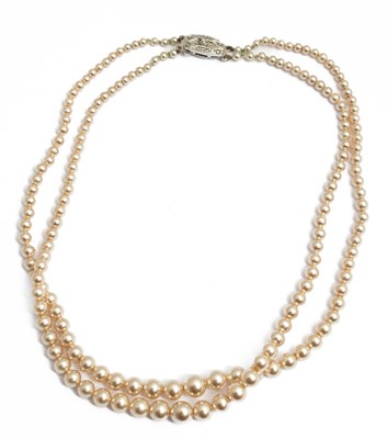 Lot 290 - A Rosita double strand of graduated simulated pearls