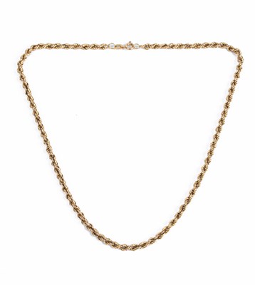 Lot 366 - A 9k gold twist chain necklace