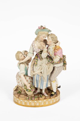 Lot 672 - A large Meissen group