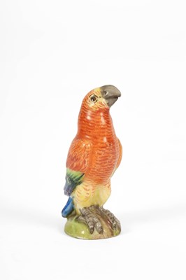 Lot 675 - A miniature Meissen model of a parrot