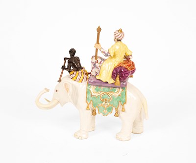 Lot 687 - A Meissen figure group