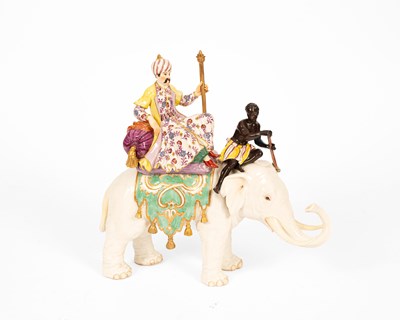 Lot 687 - A Meissen figure group