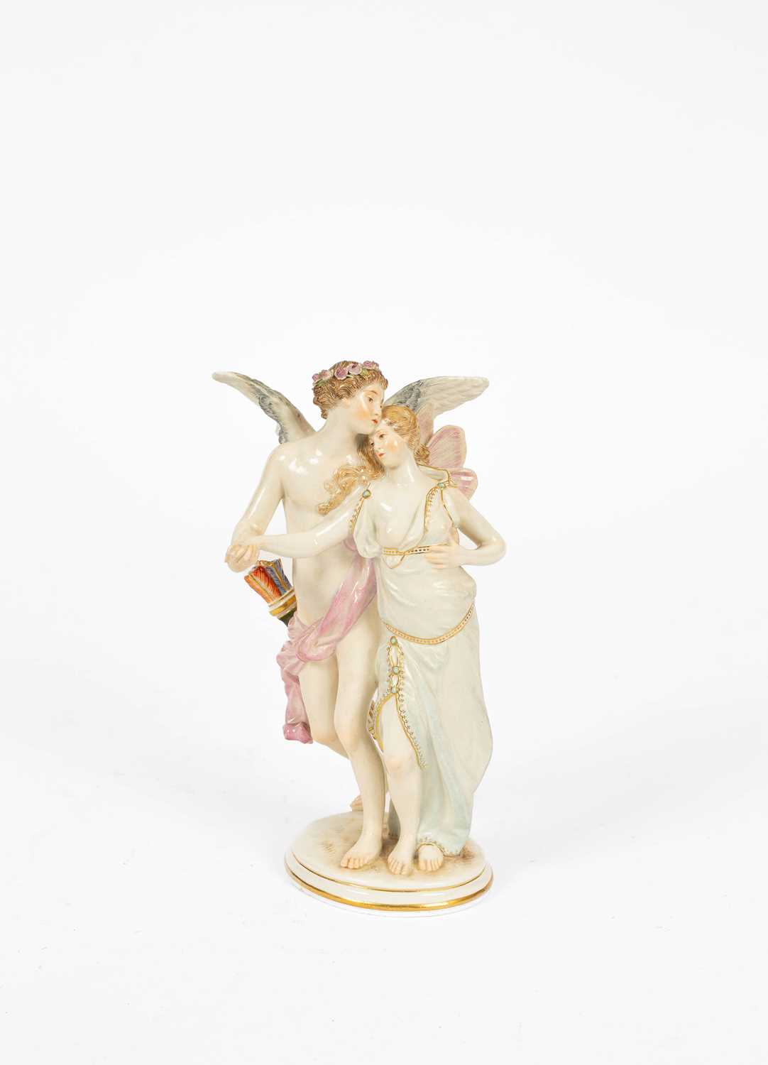 Lot 689 - A Meissen figure group of Zephyr and Flora