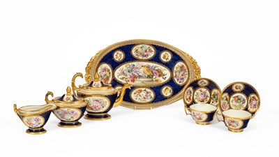 Lot 696 - A Coalport Empire style tête-à-tête set