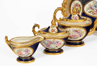 Lot 696 - A Coalport Empire style tête-à-tête set