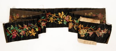 Lot 674 - A long black satin panel