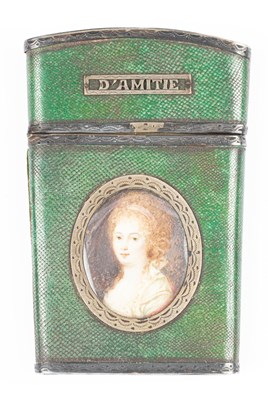 Lot 260 - An early 19th Century French shagreen cased dance card holder