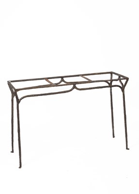 Lot 588 - A textured metal framed console table