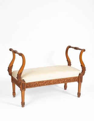 Lot 50 - A carved framed window seat