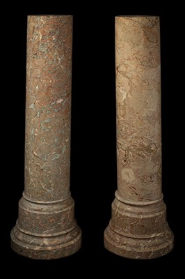 Lot 52 - A pair of scagliola columns of plain form