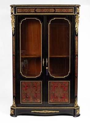 Lot 94 - A French ebonised and Boulle work, gilt metal mounted display cabinet