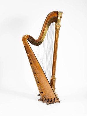 Lot 104 - A Gothic style maple and giltwood pedal harp by Sebastian & Pierre Erard, Paris