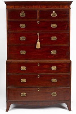 Lot 118 - A Georgian mahogany chest on chest