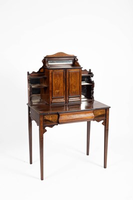 Lot 120 - An Edwardian walnut and inlaid bonheur du jour