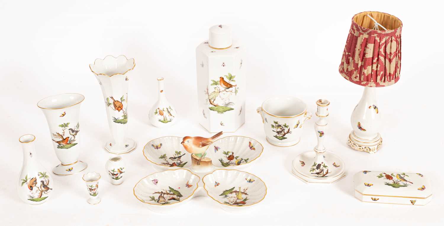 Lot 125 - A collection of Herend Rothschild birds pattern porcelain