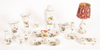 Lot 125 - A collection of Herend Rothschild birds pattern porcelain