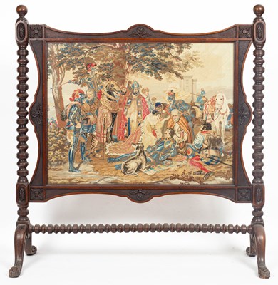 Lot 141 - A large Victorian fire screen