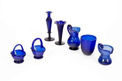 Lot 760 - A group of 18th Century small Bristol blue glass items