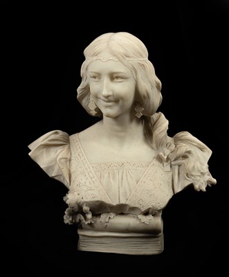 Lot 780 - An Italian alabaster bust of Philomena