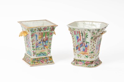 Lot 167 - Two Cantonese famille rose tulip vases