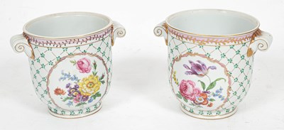 Lot 172 - A pair of French porcelain cache pots