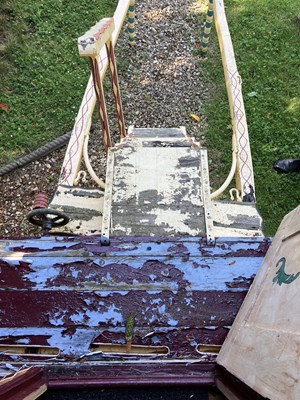 Lot 31 - A burgundy and yellow gypsy caravan