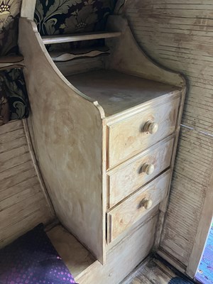 Lot 31 - A burgundy and yellow gypsy caravan