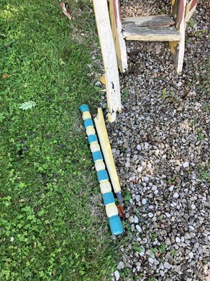 Lot 31 - A burgundy and yellow gypsy caravan