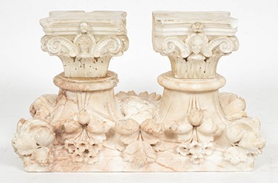 Lot 184 - A pair of carved marble capitals