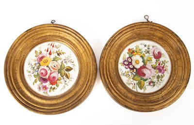 Lot 190 - A pair of circular porcelain plaques