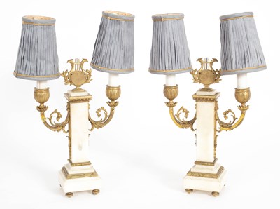 Lot 210 - A pair of Empire style table candelabra