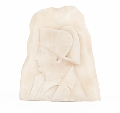 Lot 165 - An alabaster relief carved profile of Napoleon Bonaparte