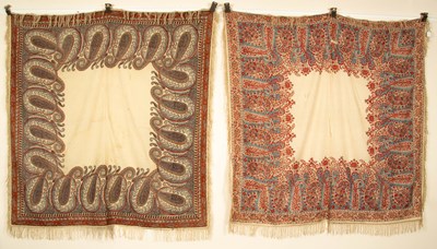 Lot 682 - Two Indian printed paisley shawls