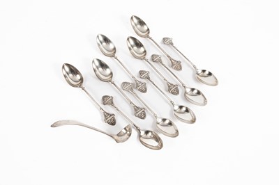 Lot 316 - A set of ten American silver teaspoons