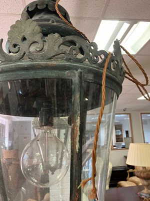 Lot 493 - A pair of copper hall lanterns