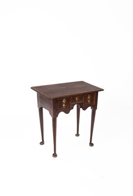 Lot 496 - A George III oak and chequer crossbanded lowboy