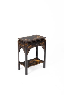 Lot 497 - A Chinese lacquered side table