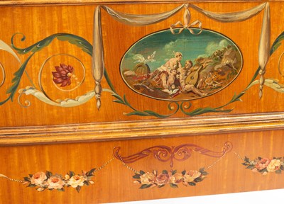 Lot 513 - A Sheraton Revival satinwood Carlton House desk