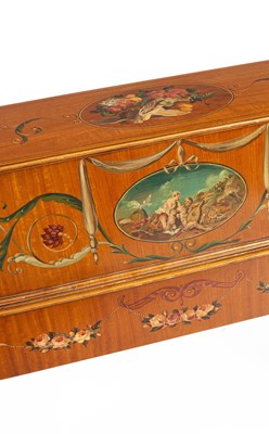 Lot 513 - A Sheraton Revival satinwood Carlton House desk