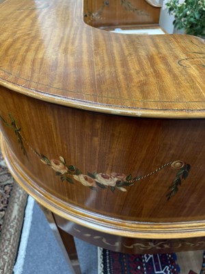 Lot 513 - A Sheraton Revival satinwood Carlton House desk