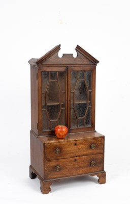 Lot 538 - A 19th Century miniature mahogany bookcase on chest