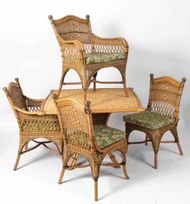 Lot 450 - A woven cane garden suite