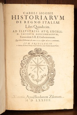 Lot 126 - Sigonio (Carlo) Historiarum de Regno Italiae