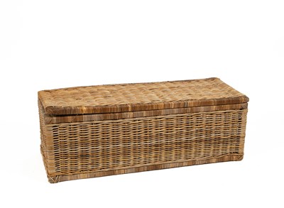 Lot 592 - A rectangular wicker basket