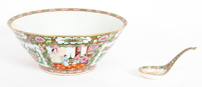 Lot 261 - A Cantonese porcelain punch bowl