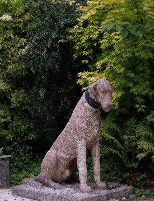 Lot 36 - A pair of Cavendish stone wolfhounds
