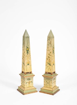 Lot 270 - A pair of modern painted metal obelisks