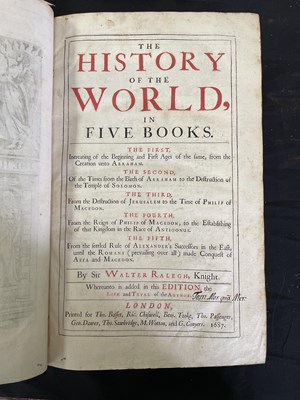 Lot 212 - Raleigh (Walter) The History of the World, in five books