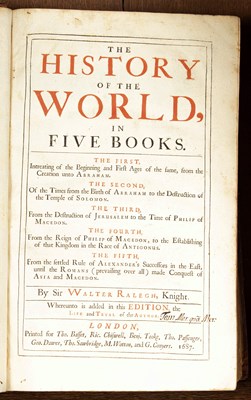Lot 212 - Raleigh (Walter) The History of the World, in five books