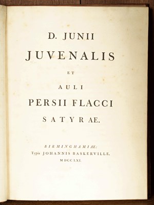 Lot 226 - Baskerville: Juvenalis (Decimus Junius) & Aulus Persius Flaccus. Satyrae